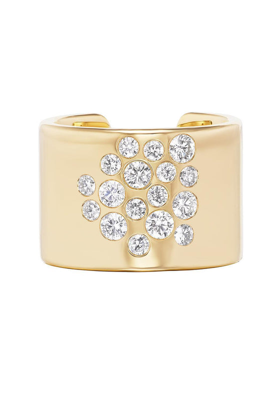 Diamond Mega Stoned Cuff Ring-YELLOW GOLD-7-JEWELRYFINE JEWELRING-UNIFORM OBJECT
