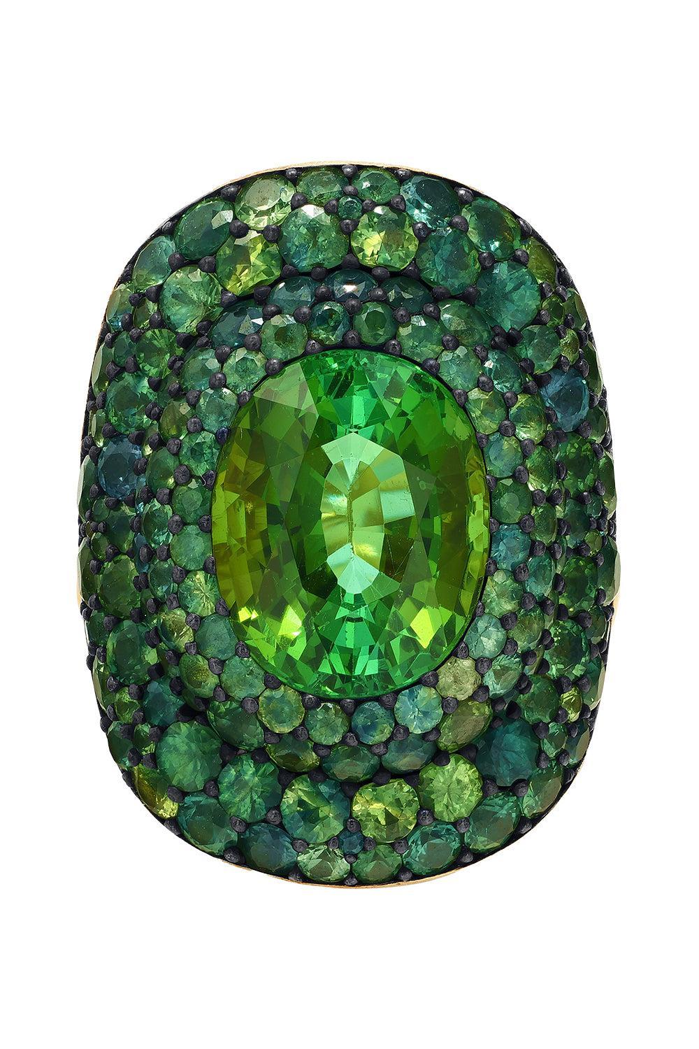 Green Tourmaline Chrona II Ring-YELLOW GOLD-7.5-JEWELRYFINE JEWELRING-VRAM