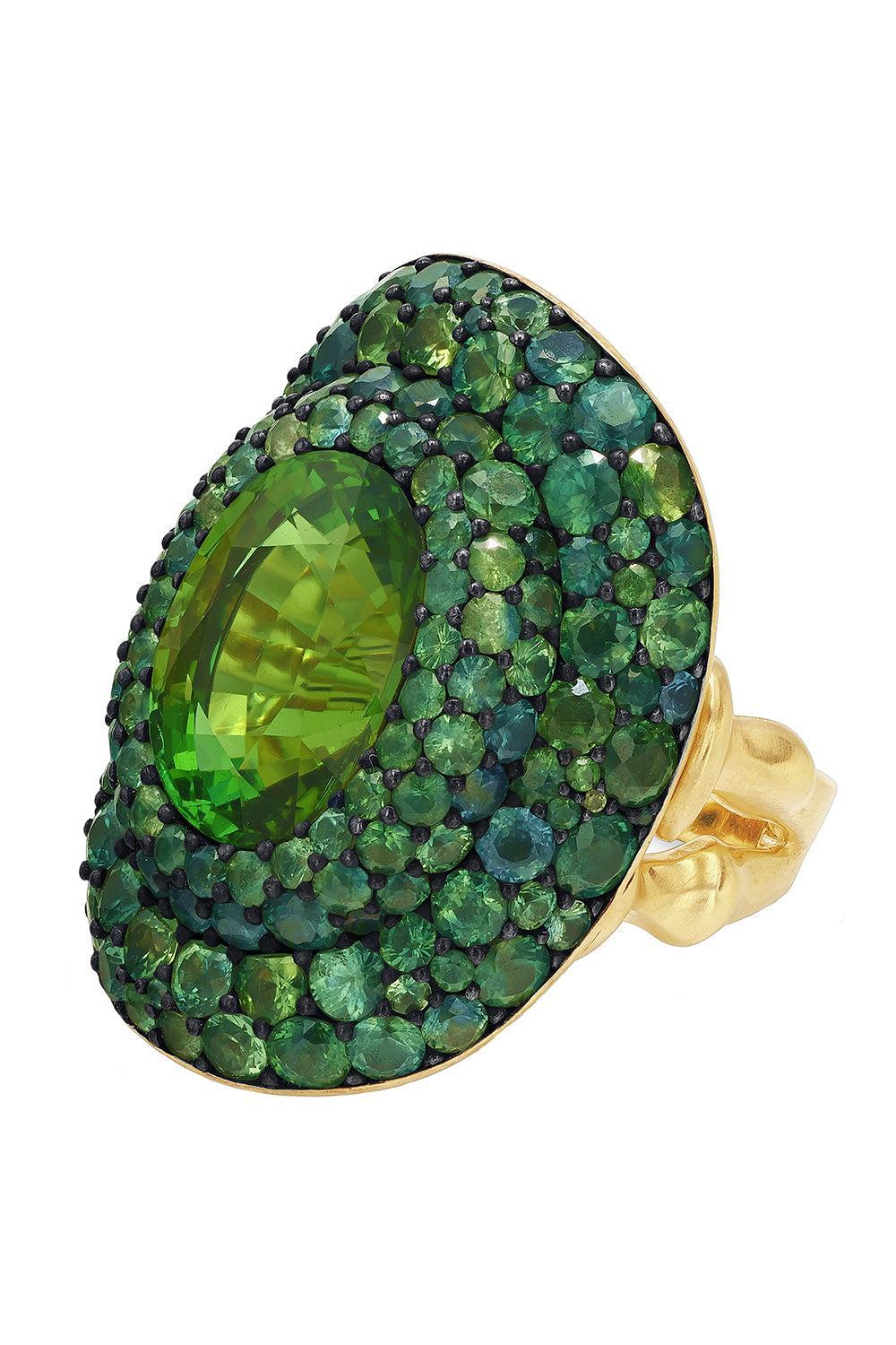 Green Tourmaline Chrona II Ring-YELLOW GOLD-7.5-JEWELRYFINE JEWELRING-VRAM