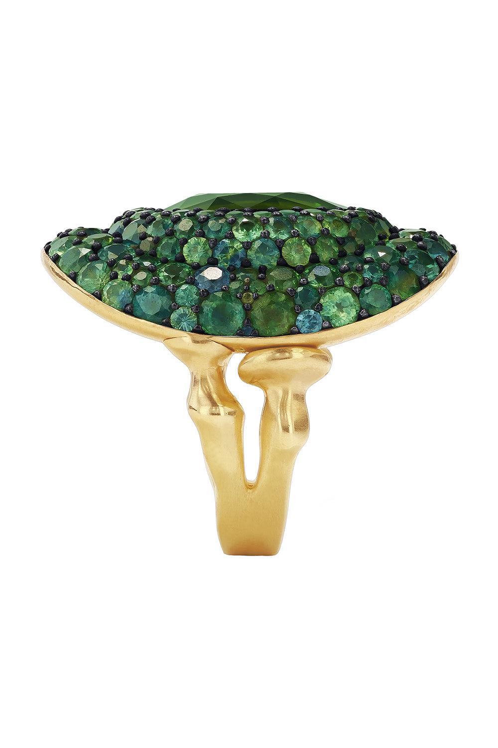 Green Tourmaline Chrona II Ring-YELLOW GOLD-7.5-JEWELRYFINE JEWELRING-VRAM