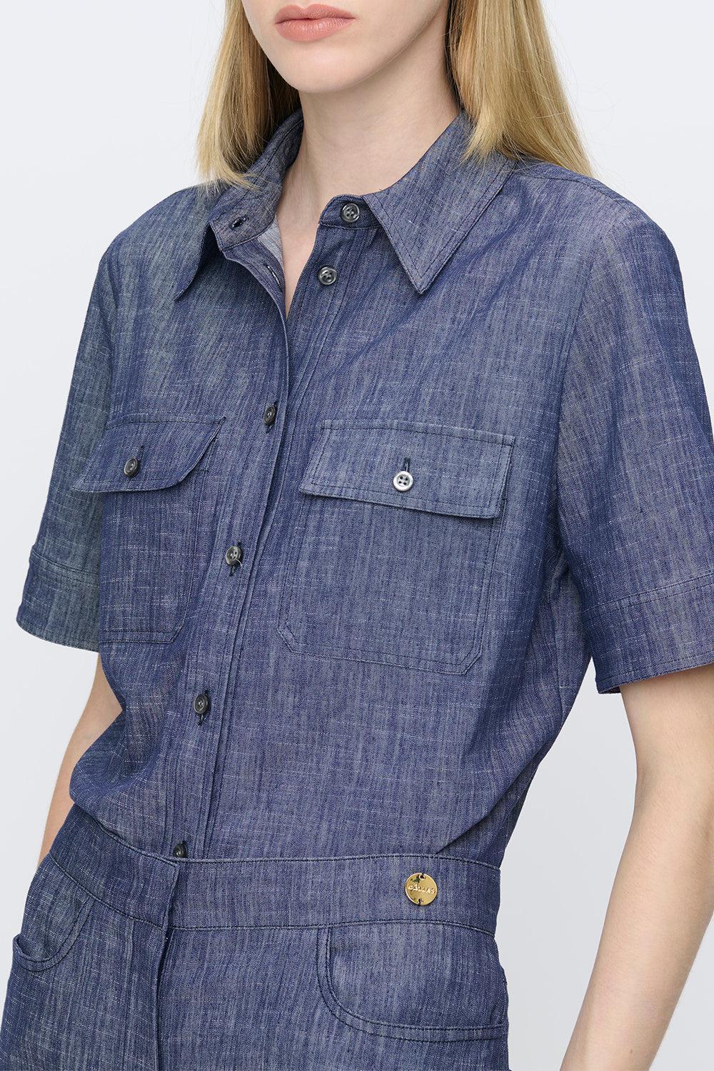 Vesper Shirt-BLUE-40-CLOTHINGTOPBLOUSE-CALLAS MILANO