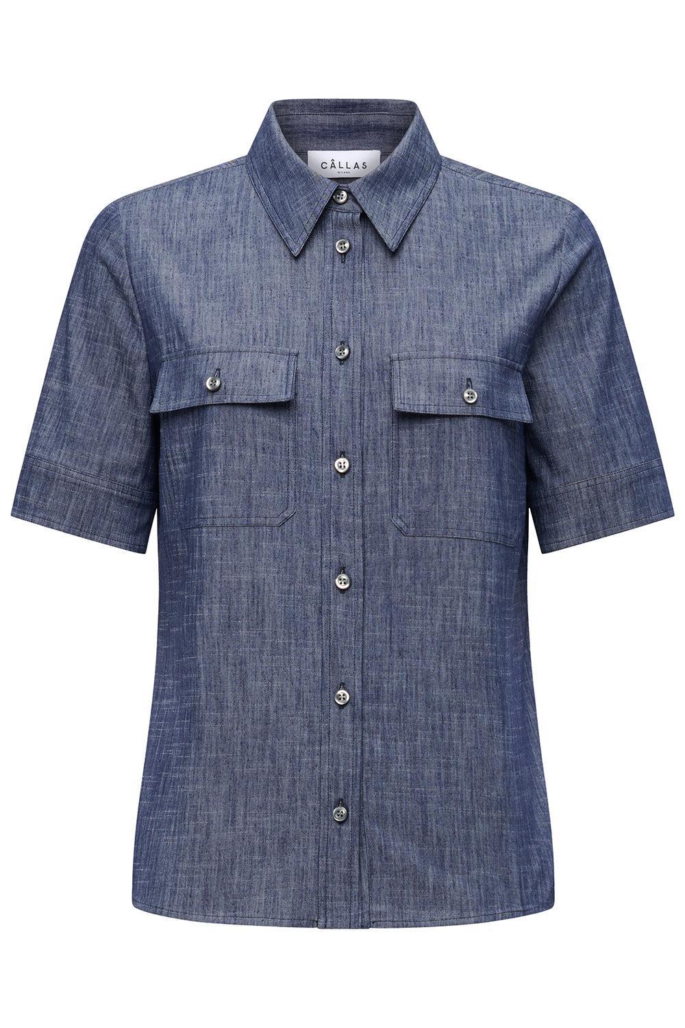 Vesper Shirt-BLUE-40-CLOTHINGTOPBLOUSE-CALLAS MILANO