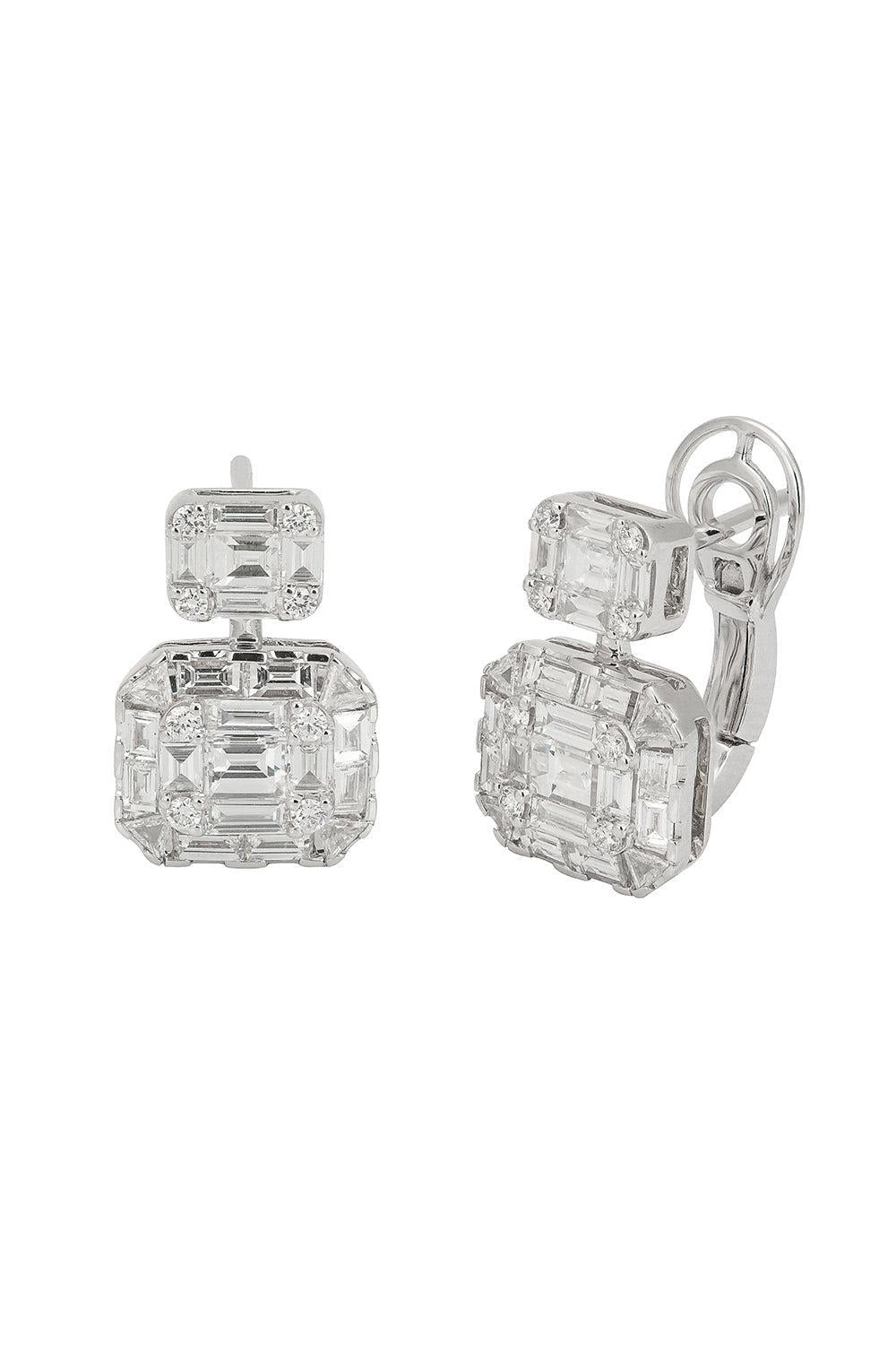 Mixed Diamond Horizontal Earrings-WHITE GOLD-JEWELRYFINE JEWELEARRING-ZYDO