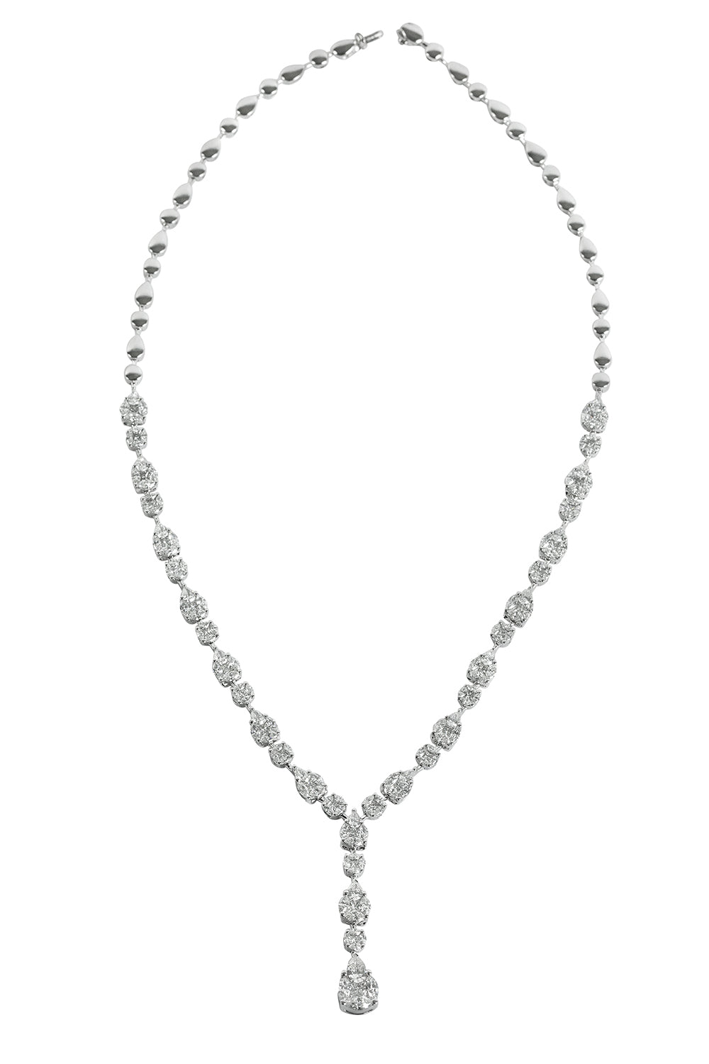 Mutli Shape Diamond Drop Necklace-WHITE GOLD-JEWELRYFINE JEWELNECKLACE O-ZYDO