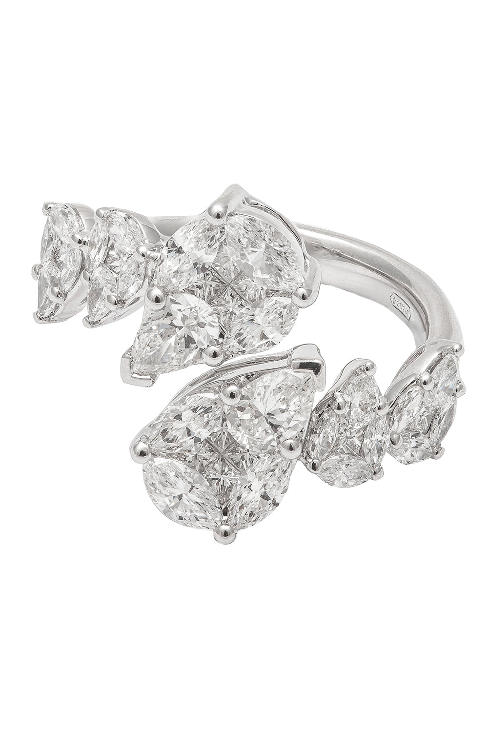 Mix Shape Diamond Bypass Ring-WHITE GOLD-6.75-JEWELRYFINE JEWELRING-ZYDO