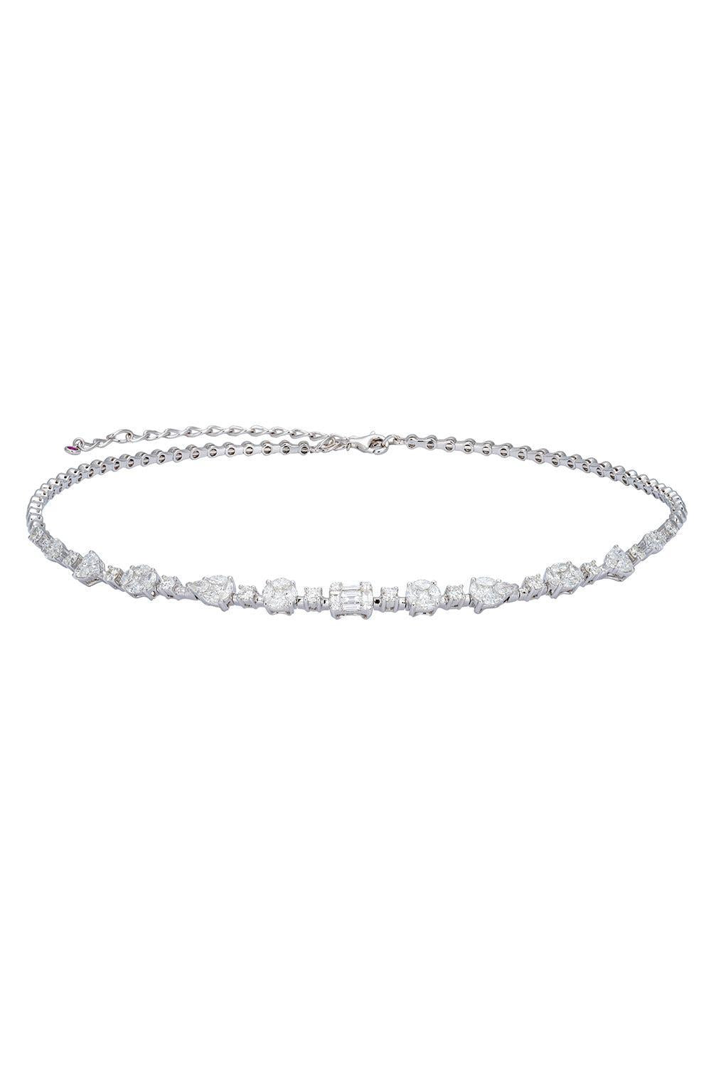 Multi Shape Diamond Necklace-WHITE GOLD-JEWELRYFINE JEWELNECKLACE O-ZYDO