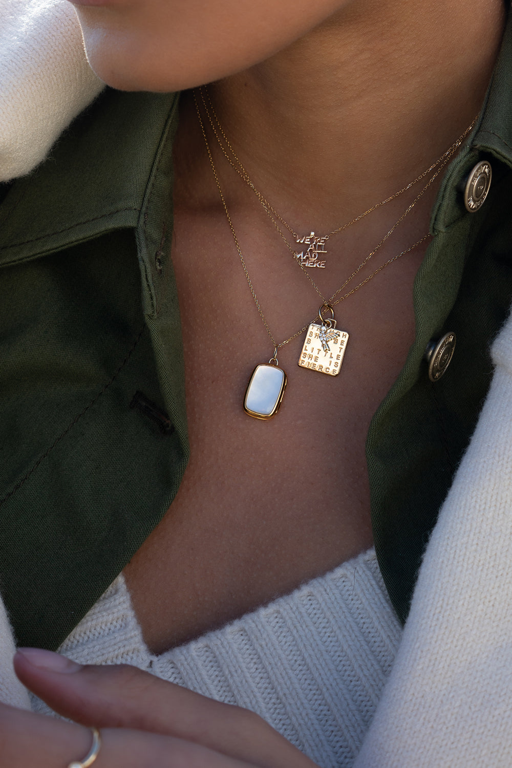 Pearl Double Sided Slim Britt Locket Necklace