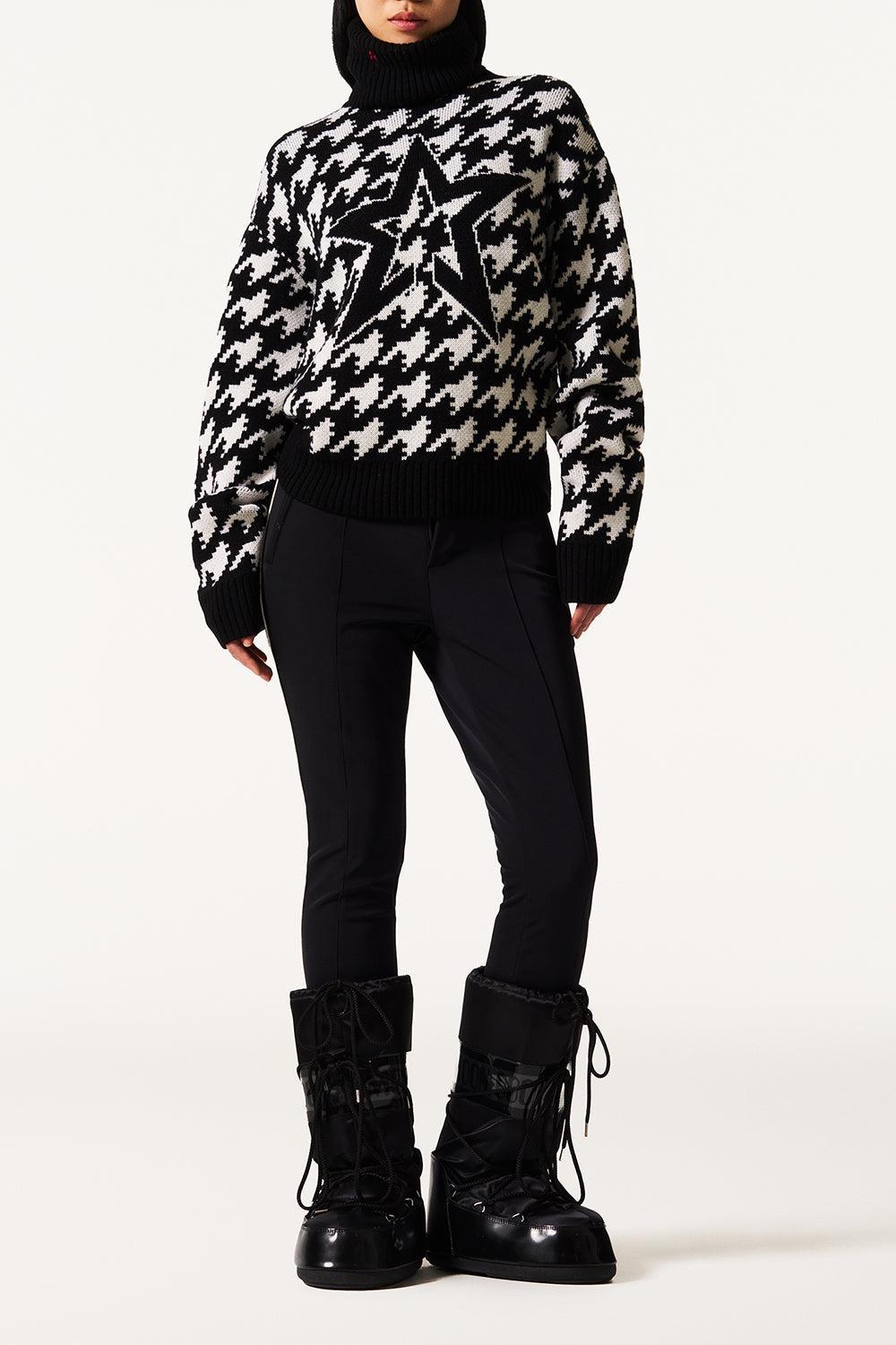 Chunky Houndstooth Sweater-BLACK/WHITE-XS-CLOTHINGTOPSWEATER-PERFECT MOMENT