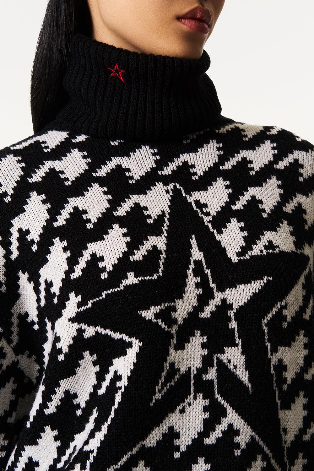 Chunky Houndstooth Sweater-BLACK/WHITE-XS-CLOTHINGTOPSWEATER-PERFECT MOMENT