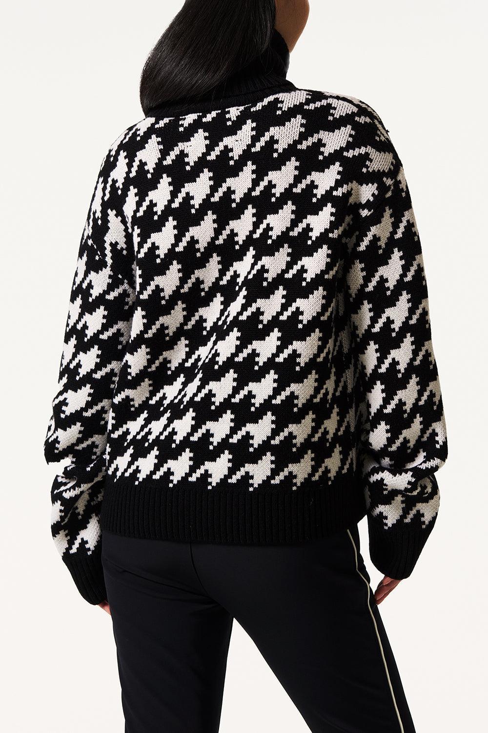 Chunky Houndstooth Sweater-BLACK/WHITE-XS-CLOTHINGTOPSWEATER-PERFECT MOMENT