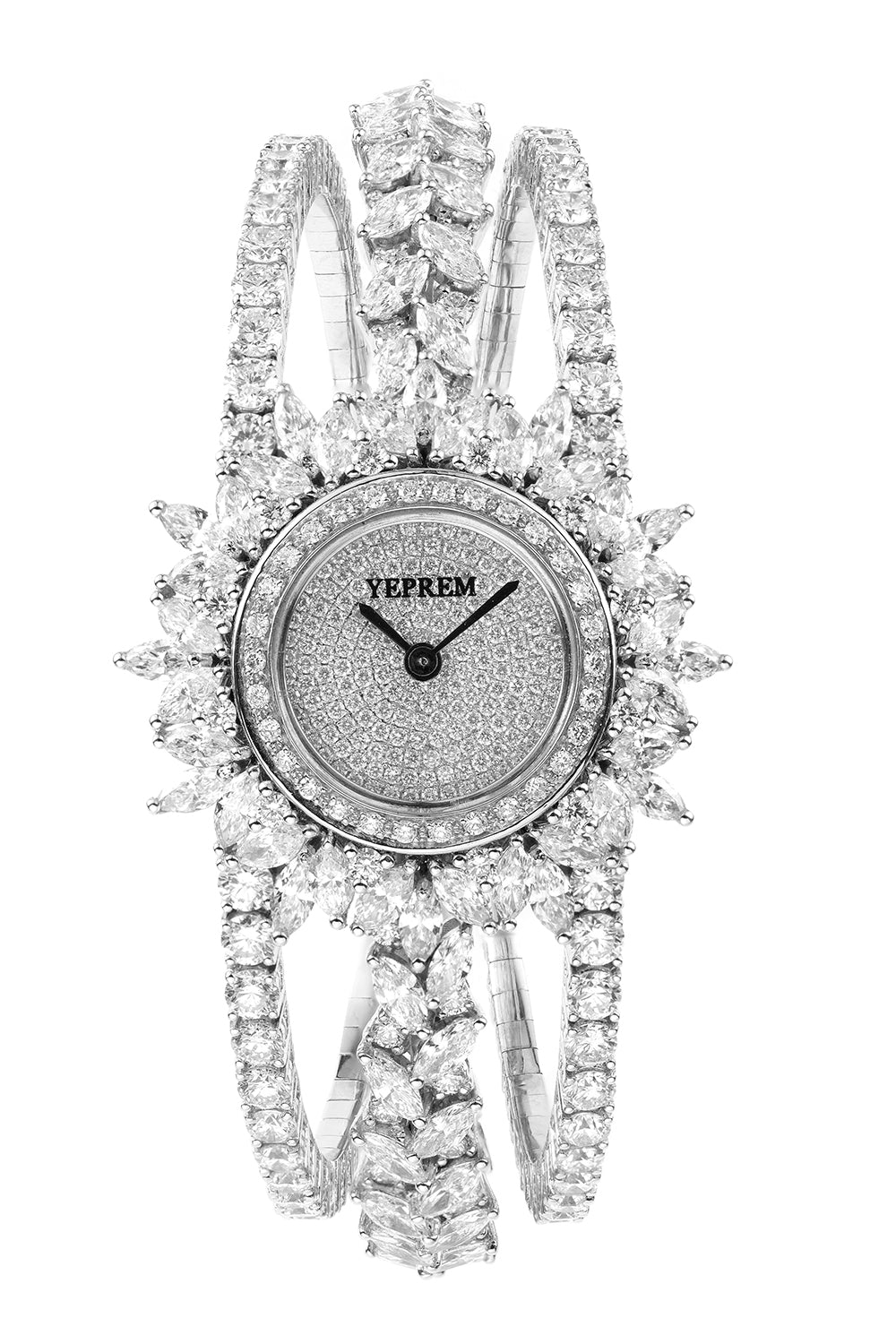 Diamond Three Band Y-Momento Watch-WHITE GOLD-ACCESSORIEWATCHES-YEPREM JEWELLERY