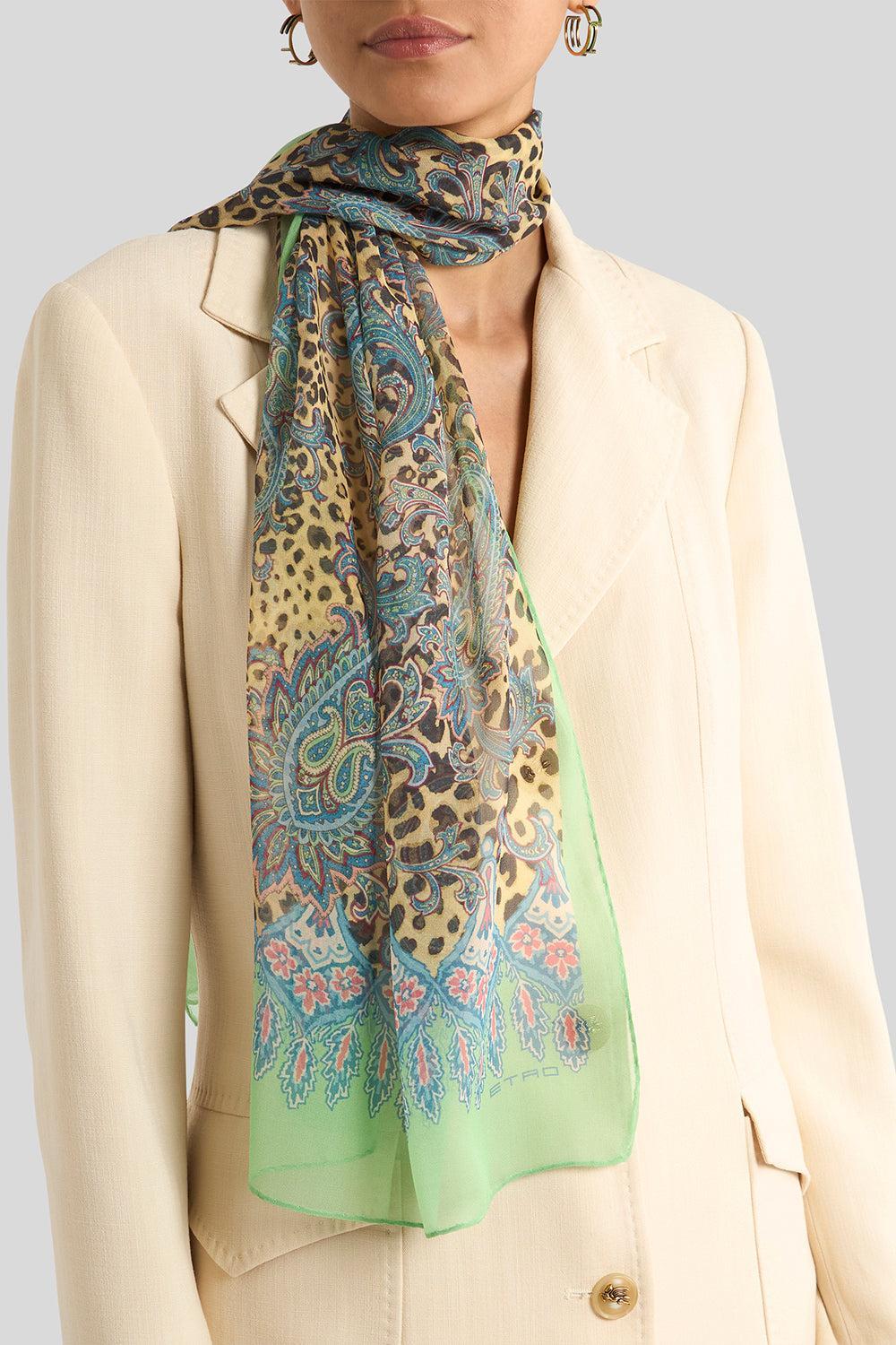 Printed Tosca Scarf - Dark Brown Green-DKBRNGRN-O/S-ACCESSORIESCARVES-ETRO
