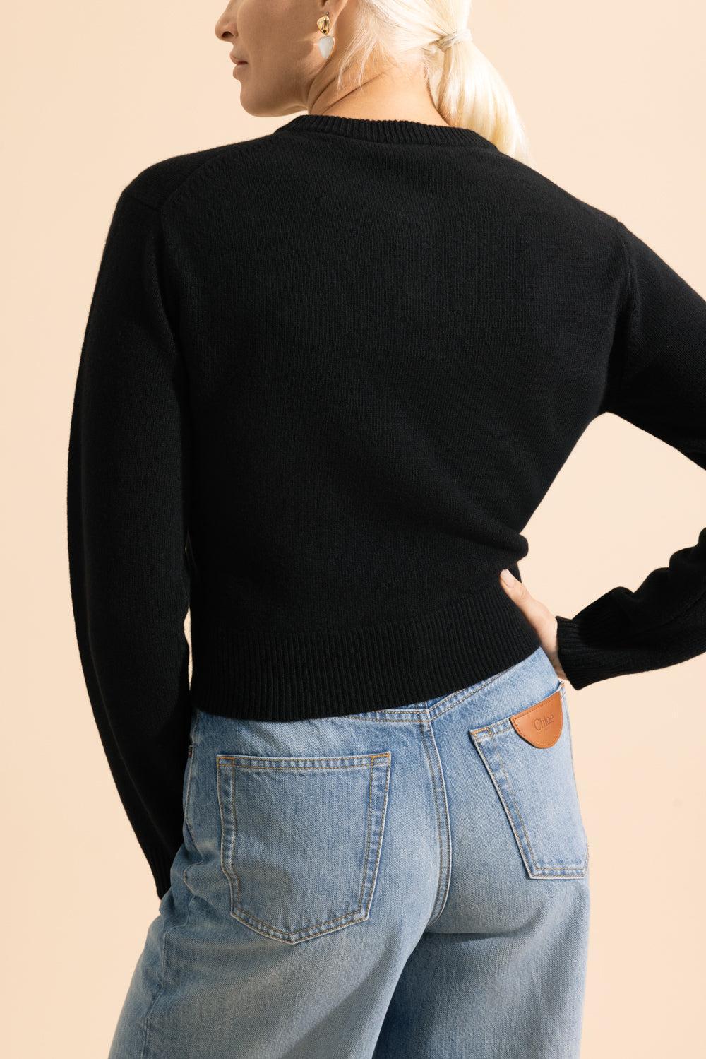 Horse Medal Cardigan-BLACK-XS-CLOTHINGJACKETCASUAL-CHLOÉ