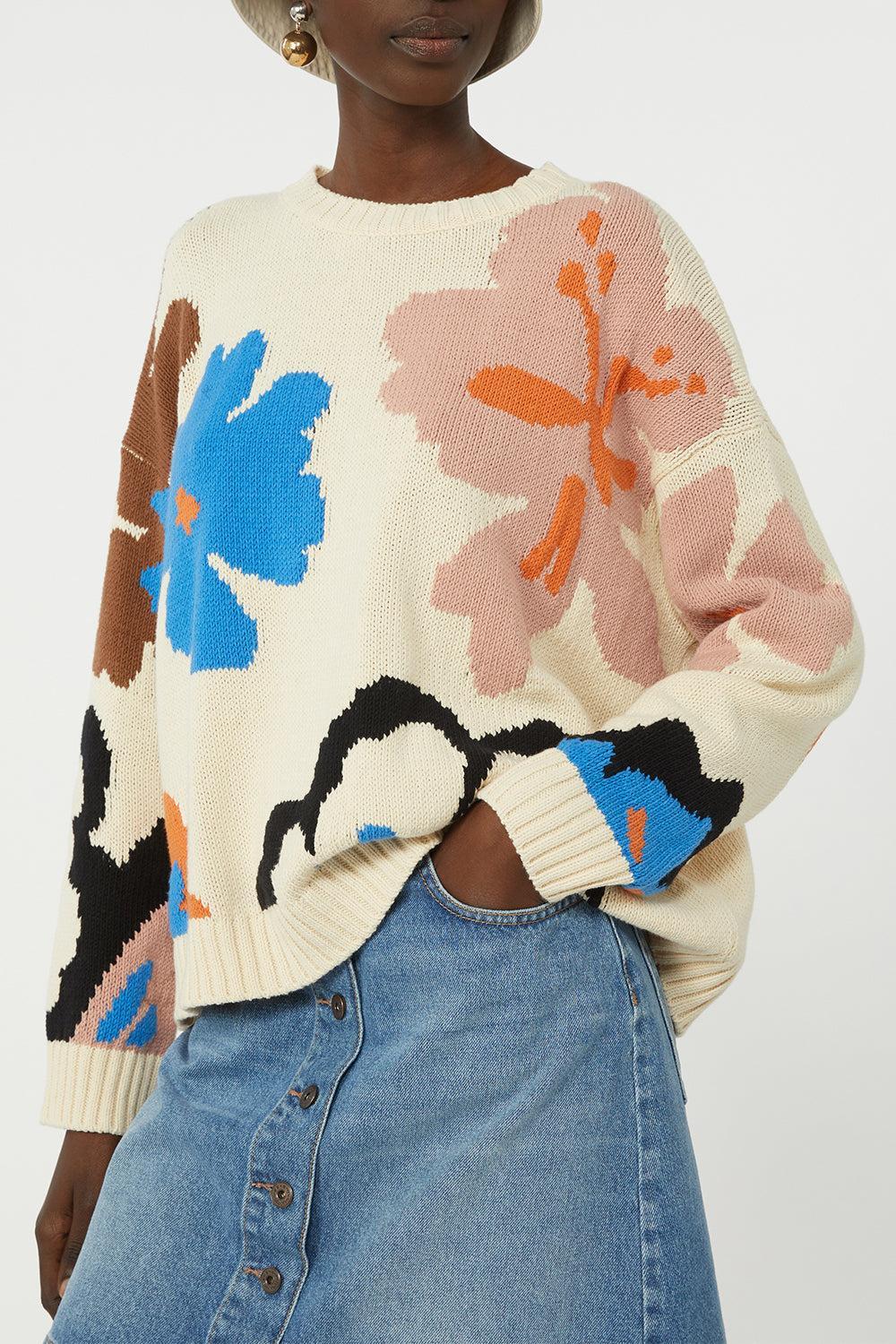 Floral Print Sweater-MULTI-XS-CLOTHINGTOPSWEATER-MAX MARA