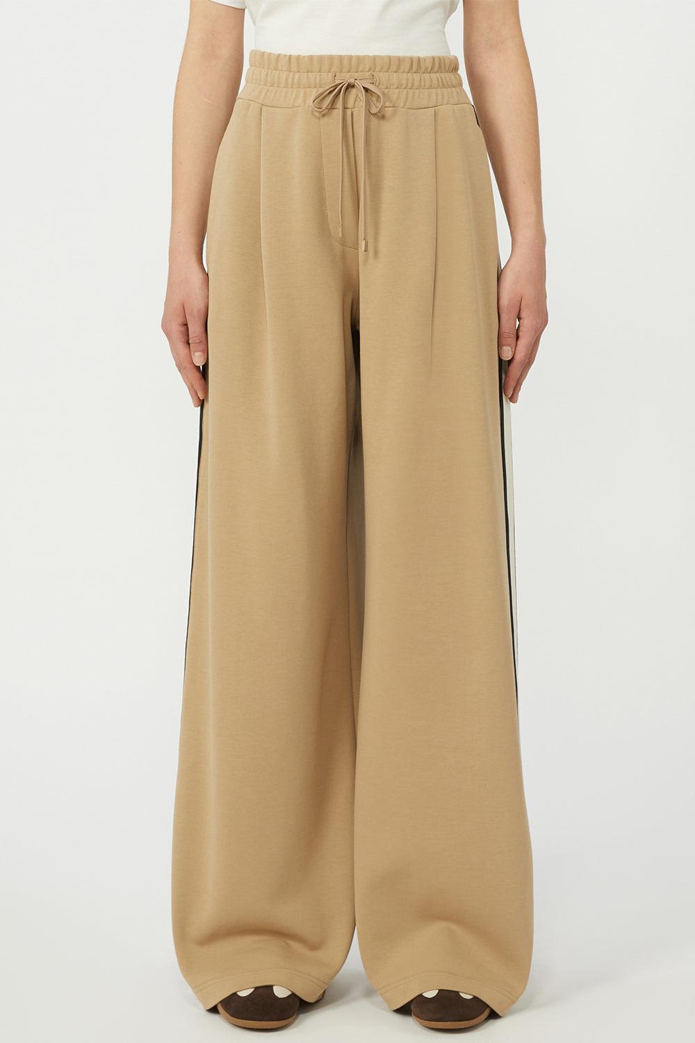 Tie Waist Stretch Track Pant-HAZELNUT-XS-CLOTHINGPANTCASUAL-MAX MARA