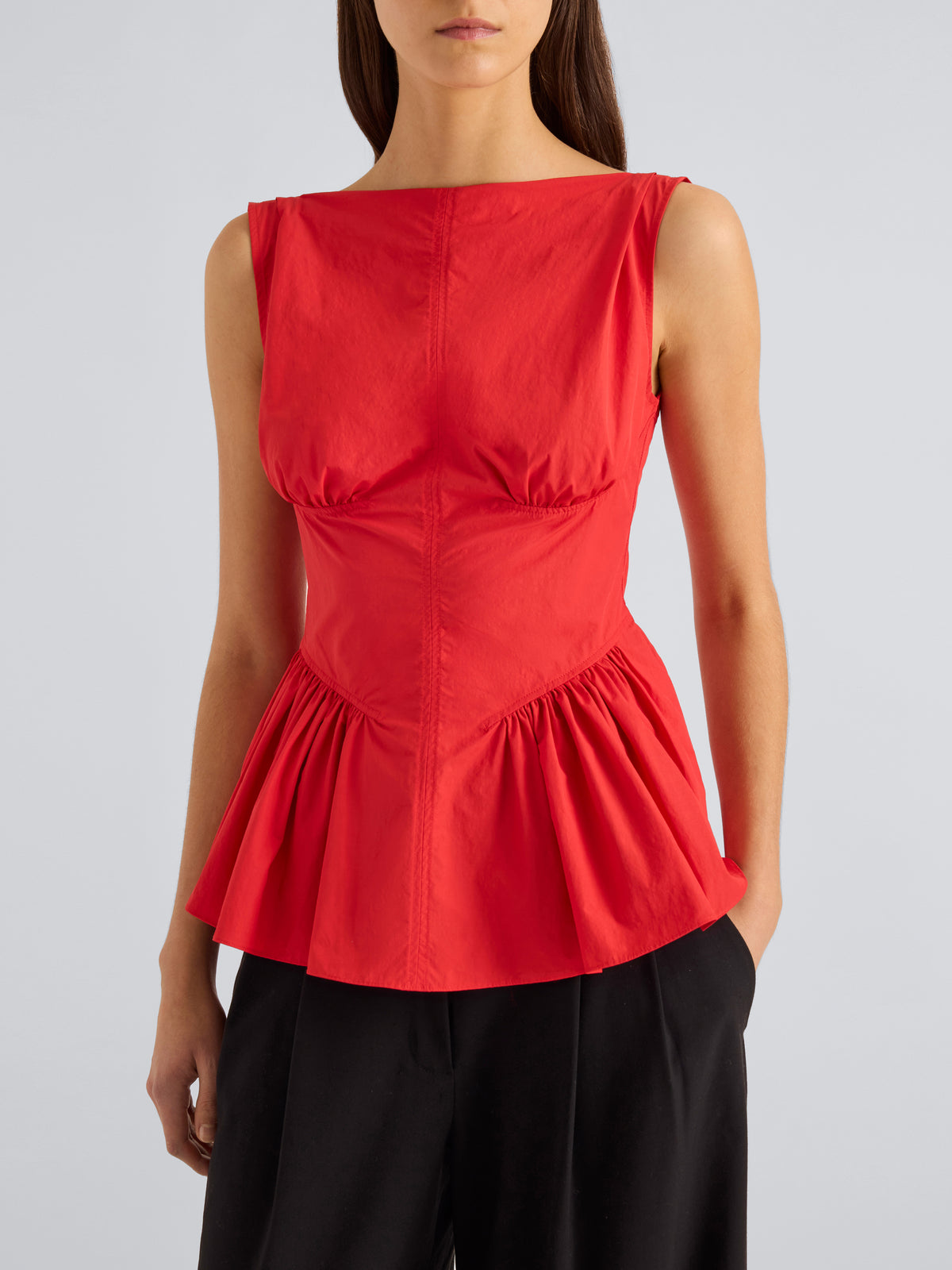 Hazel Sleeveless Peplum Top