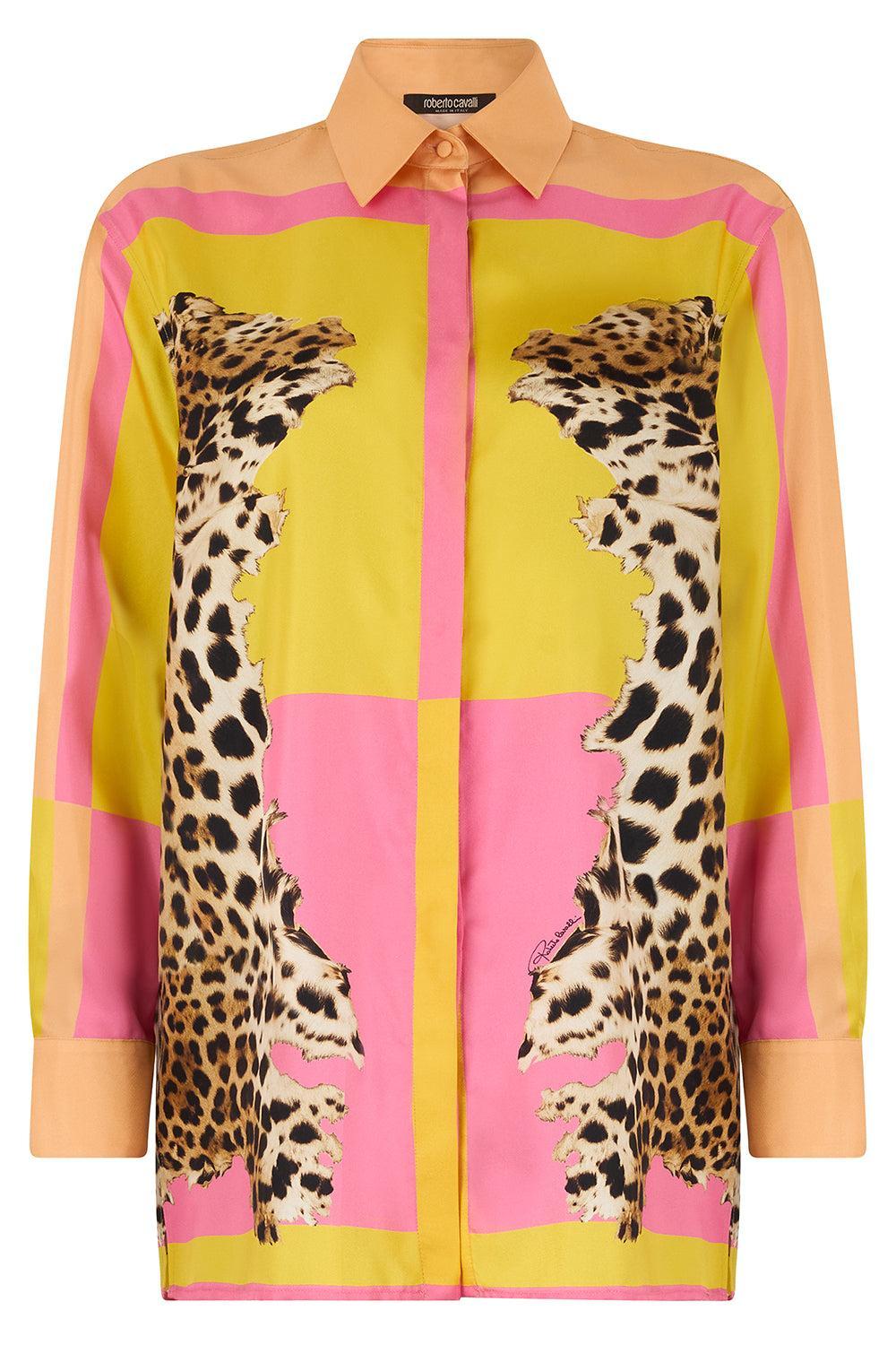 Pop Printed Blouse-YELLOW-40-CLOTHINGTOPBLOUSE-ROBERTO CAVALLI
