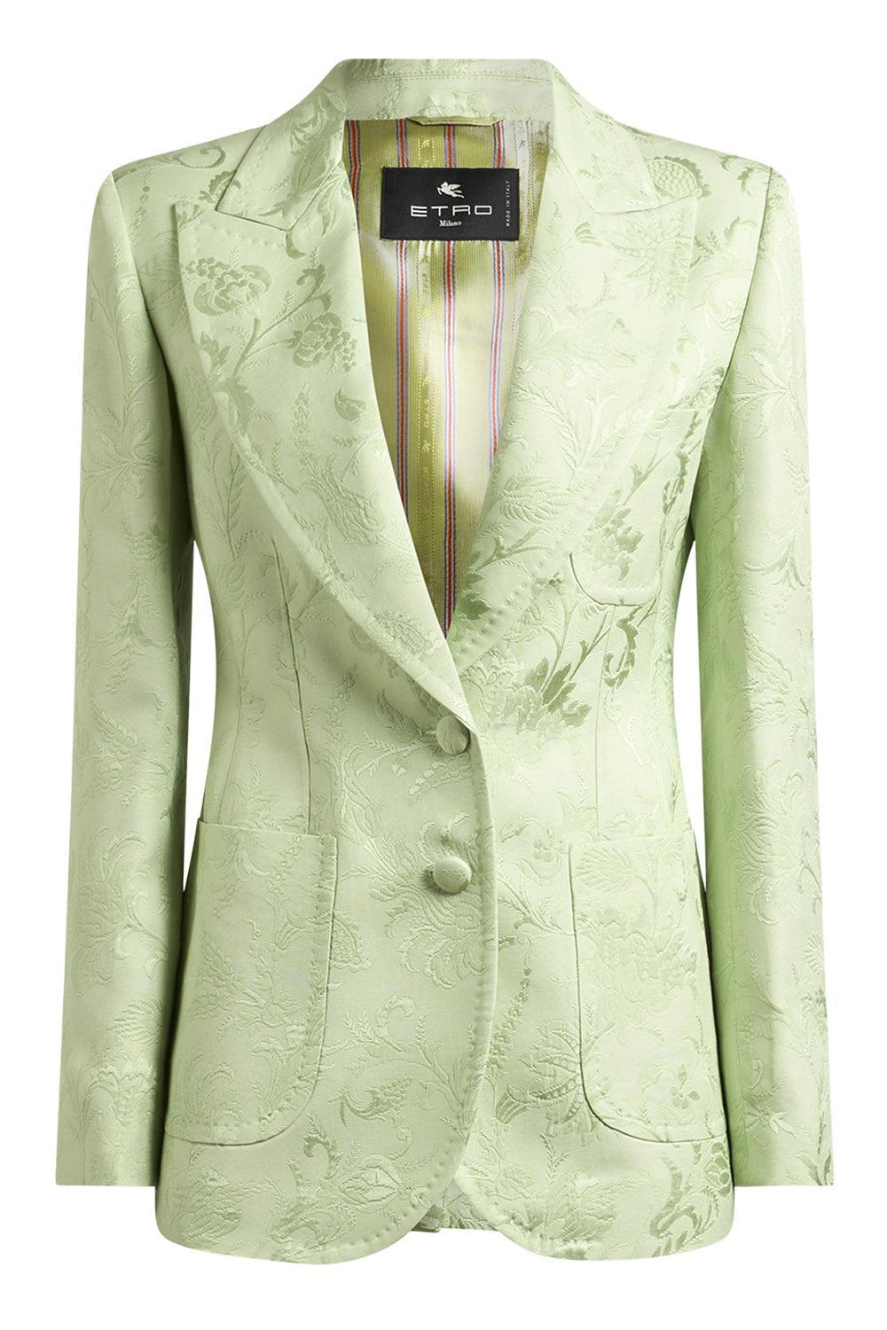 Fitted Jacket With Peak Lapel-LT GREEN-42-CLOTHINGJACKETBLAZERS-ETRO
