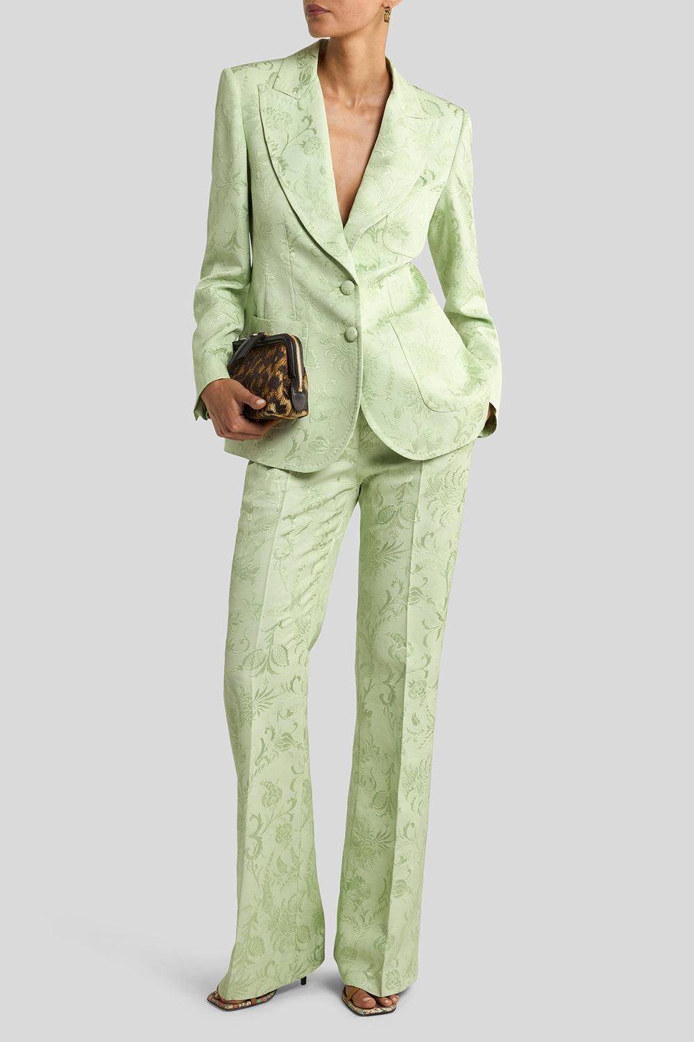 Fitted Jacket With Peak Lapel-LT GREEN-42-CLOTHINGJACKETBLAZERS-ETRO