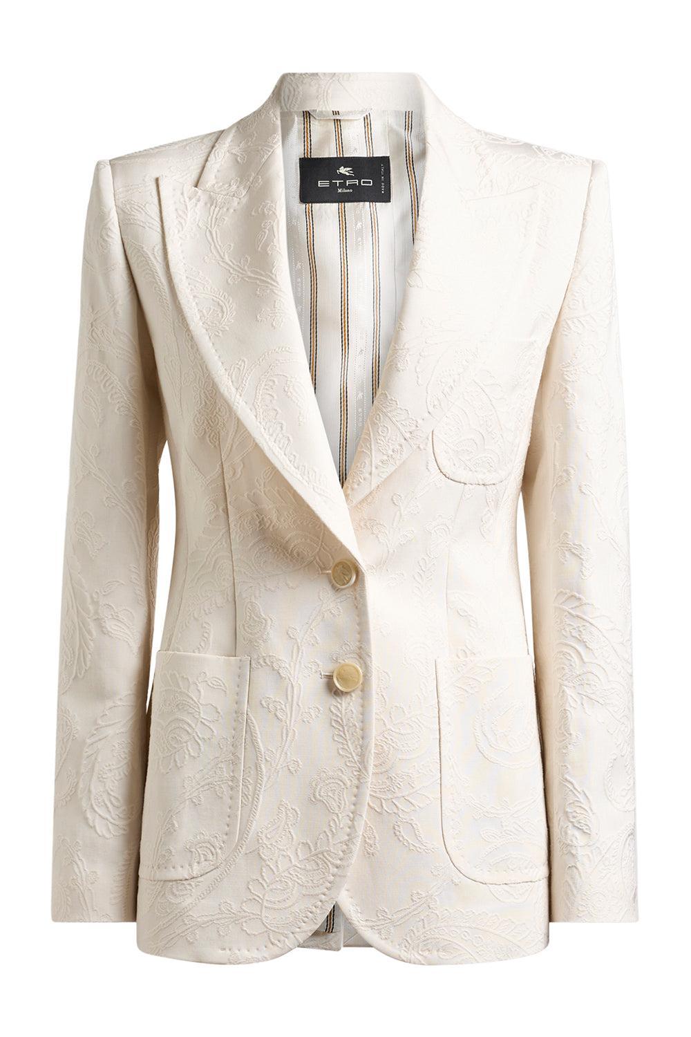 Fitted Peak Lapel Jacket-IVORY-36-CLOTHINGJACKETBLAZERS-ETRO