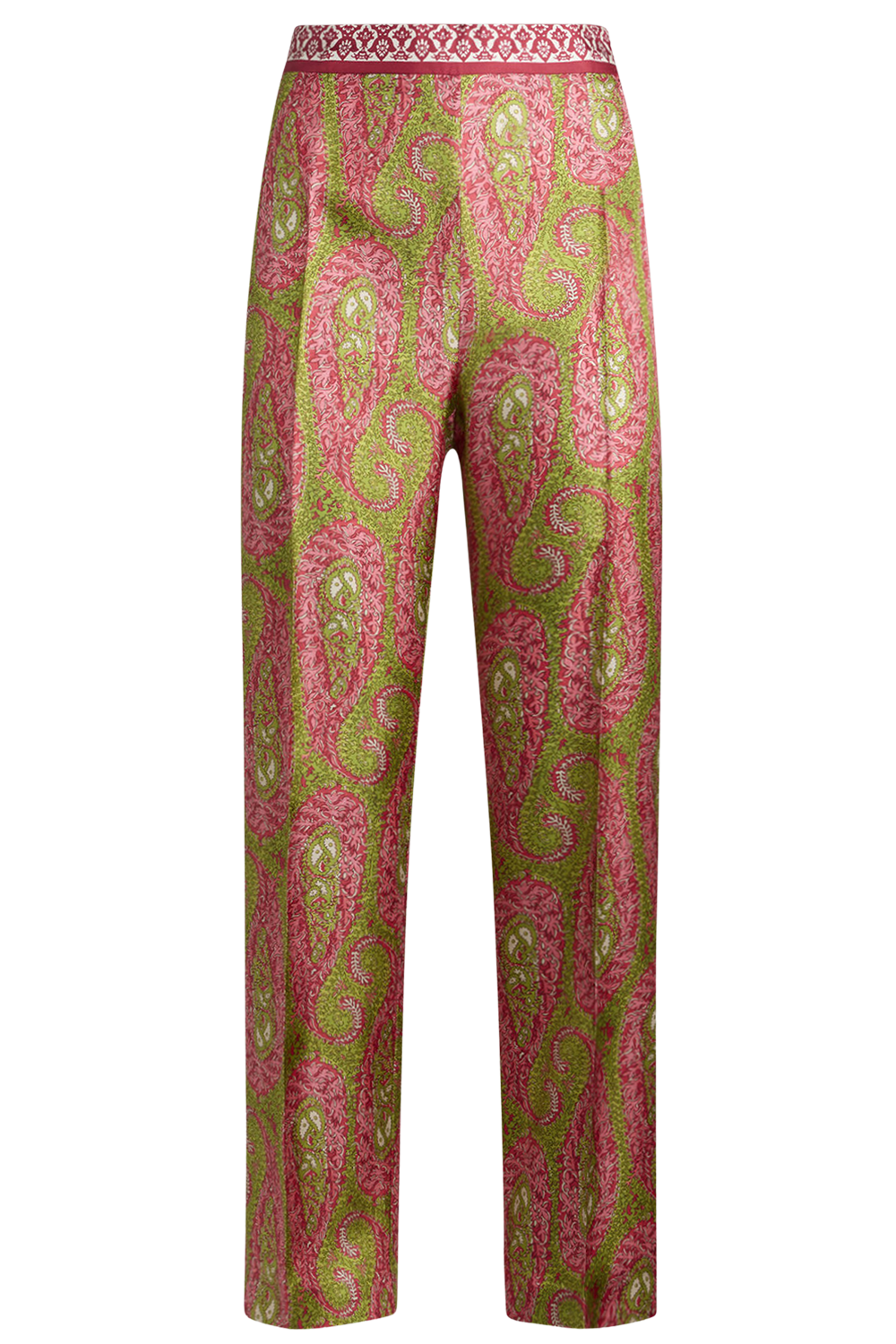 Bootcut Trousers-PNK/GRN-38-CLOTHINGPANTCROPPED-ETRO
