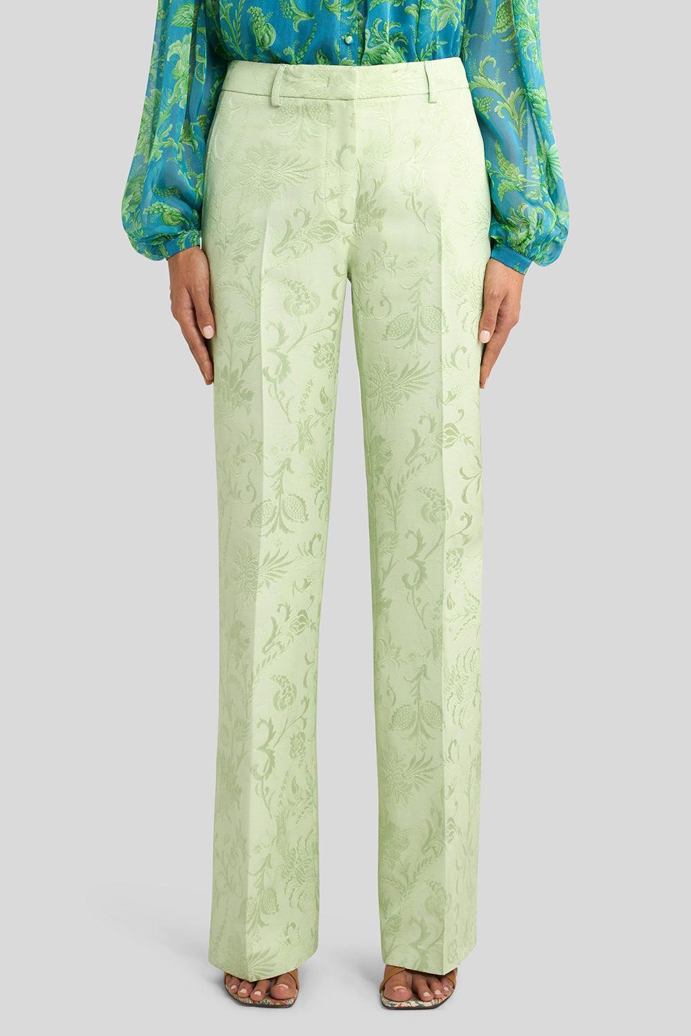 Full-Length Bootcut Trousers-LT GREEN-42-CLOTHINGPANTSLIM FIT-ETRO