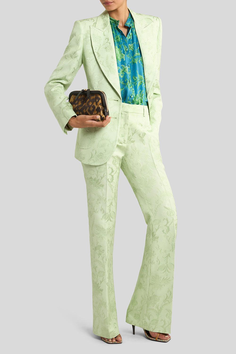 Full-Length Bootcut Trousers-LT GREEN-42-CLOTHINGPANTSLIM FIT-ETRO