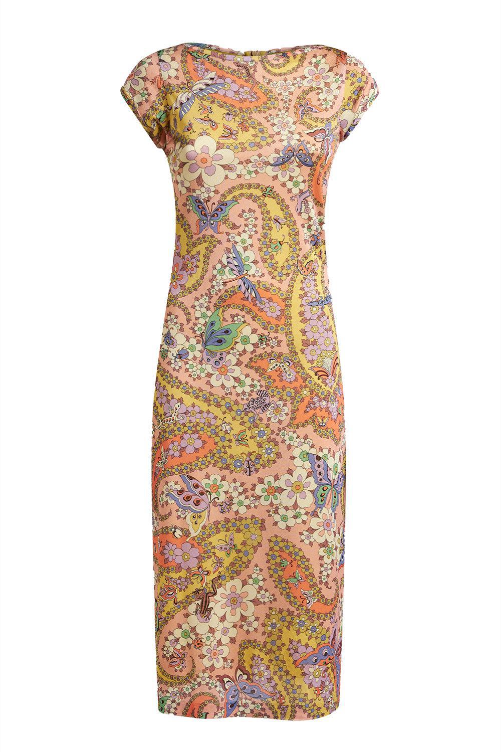 Short Sleeve Printed Midi Dress-PINK-40-CLOTHINGDRESSCASUAL-ETRO
