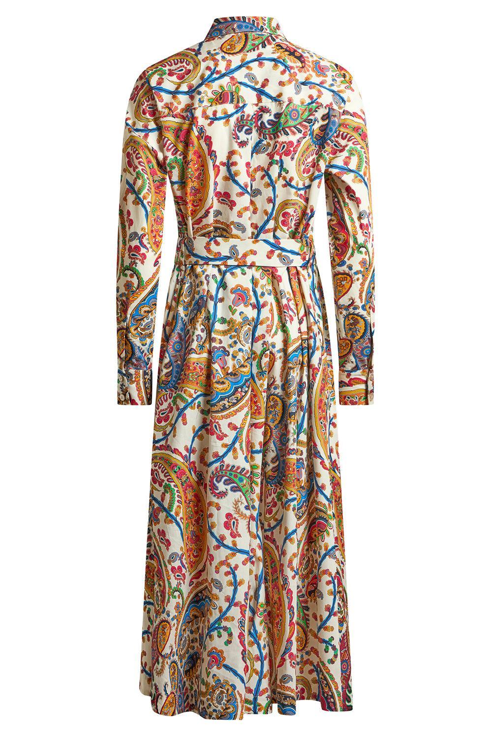 Long Sleeve Midi Shirt Dress-MULTI-40-CLOTHINGDRESSCASUAL-ETRO