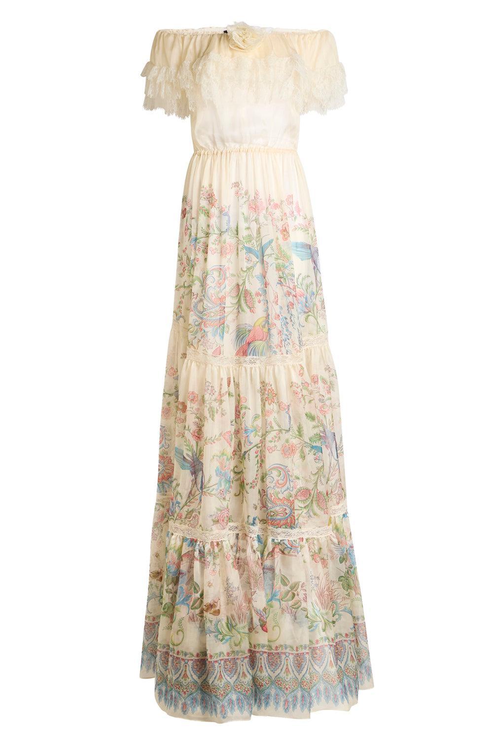 Off The Shoulder Inset Gown-IVORMULT-40-CLOTHINGDRESSGOWN-ETRO