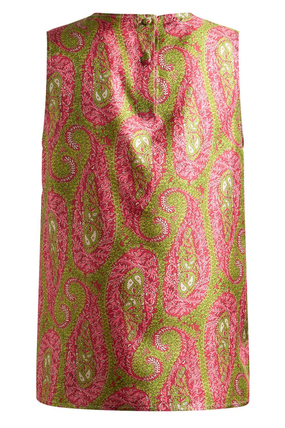 Side Slits Tank Top-PNK/GRN-38-CLOTHINGTOPTANK-ETRO