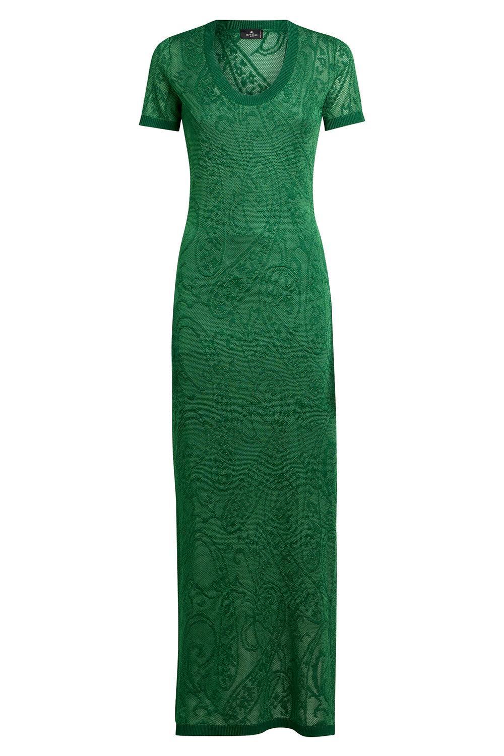 Short Sleeve Maxi Dress-GREEN-38-CLOTHINGDRESSCASUAL-ETRO