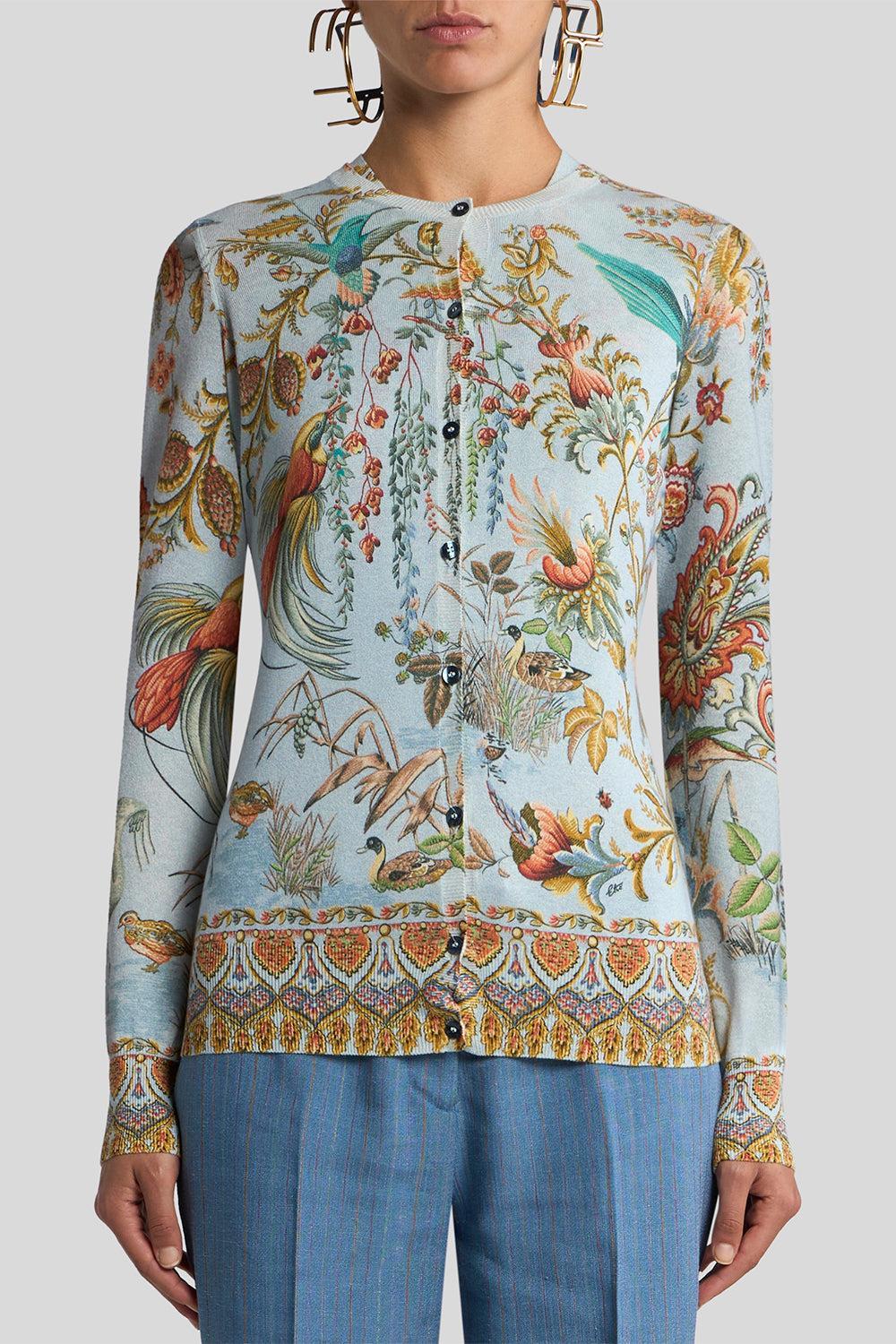 Printed Slim Fit Cardigan-MLTLTBLU-38-CLOTHINGTOPCARDIGAN-ETRO