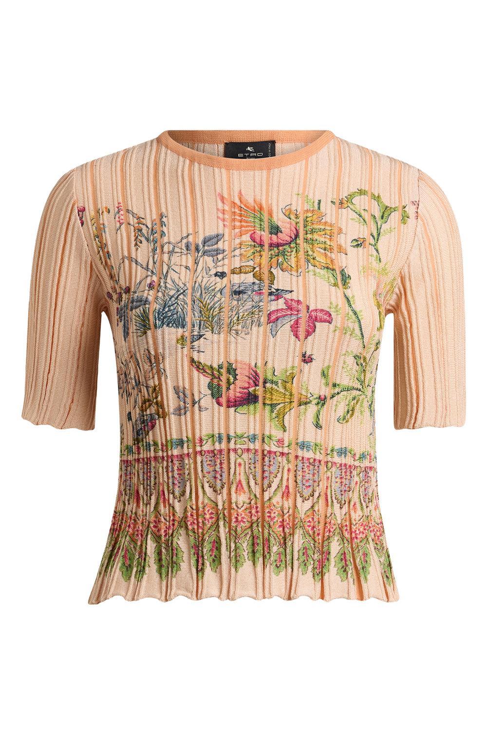 Knit Pleading Crop Top-MULTIPNK-38-CLOTHINGTOPKNITS-ETRO