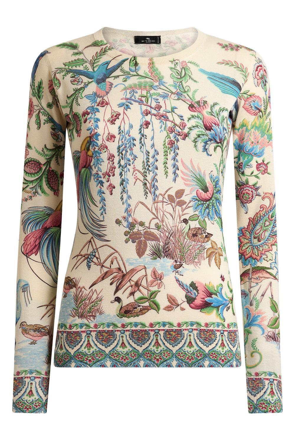 Printed Long Sleeve Sweater-MULTI-38-CLOTHINGTOPSWEATER-ETRO