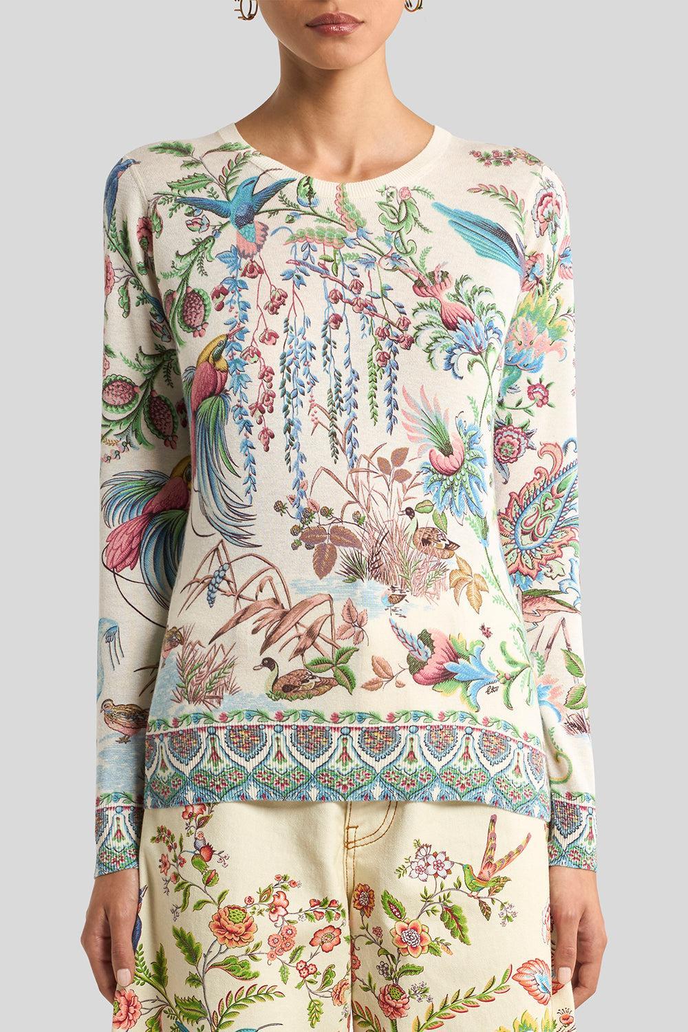 Printed Long Sleeve Sweater-MULTI-38-CLOTHINGTOPSWEATER-ETRO