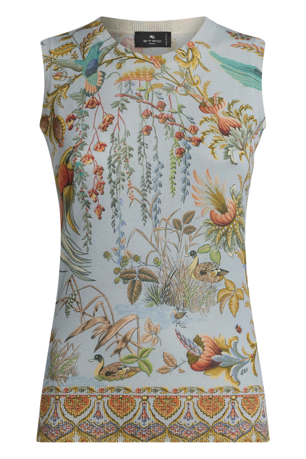 Printed Knit Tank Top-MLTLTBLU-38-CLOTHINGTOPTANK-ETRO