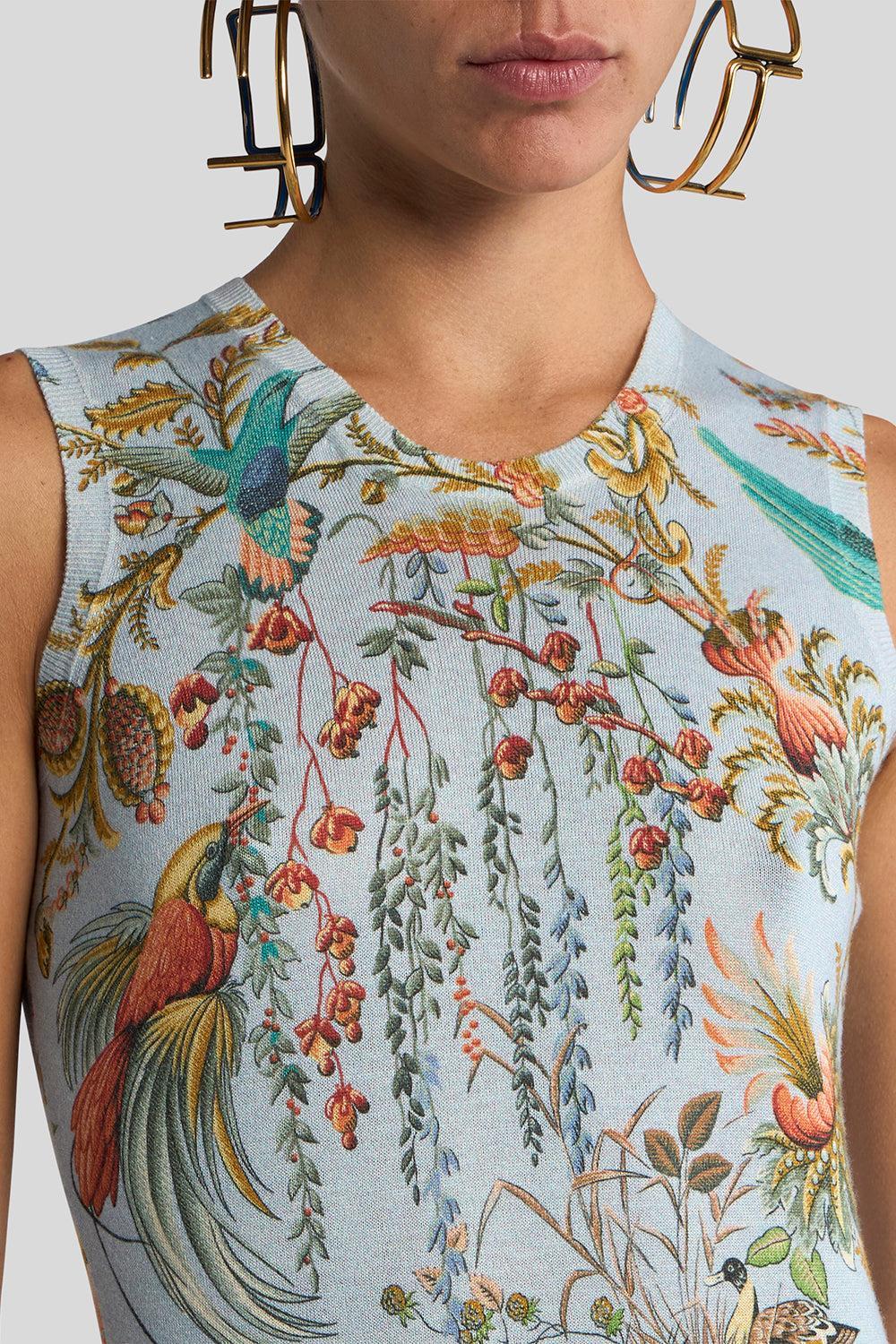 Printed Knit Tank Top-MLTLTBLU-38-CLOTHINGTOPTANK-ETRO
