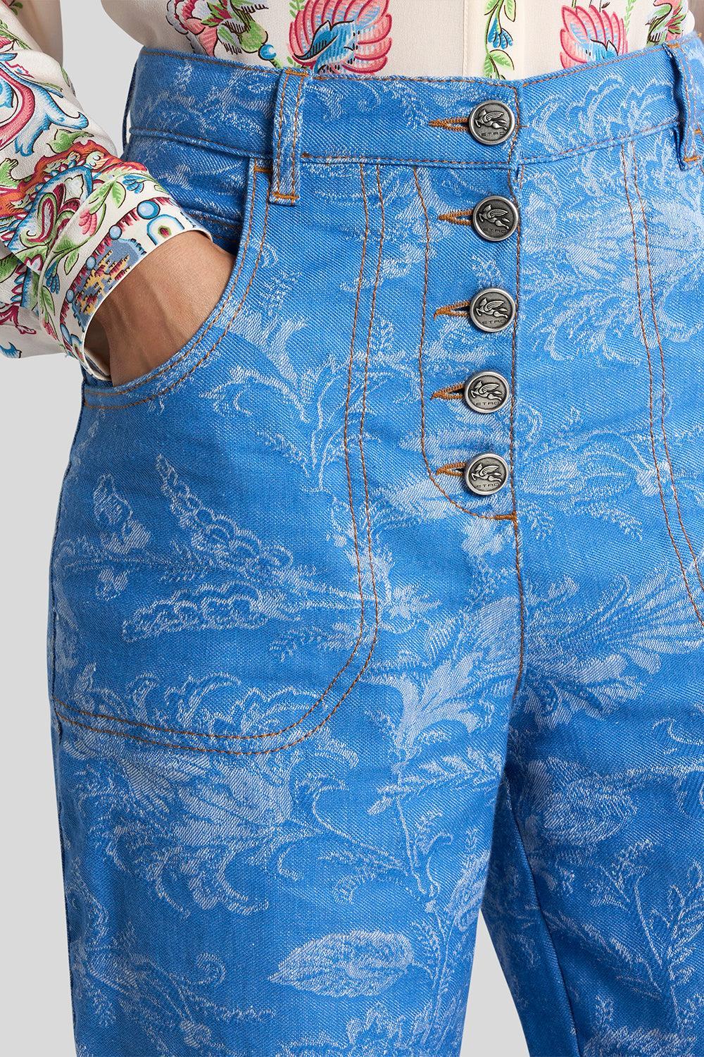 Cropped Print Brocade Trousers-BLUE MULTI-38-CLOTHINGPANTCROPPED-ETRO