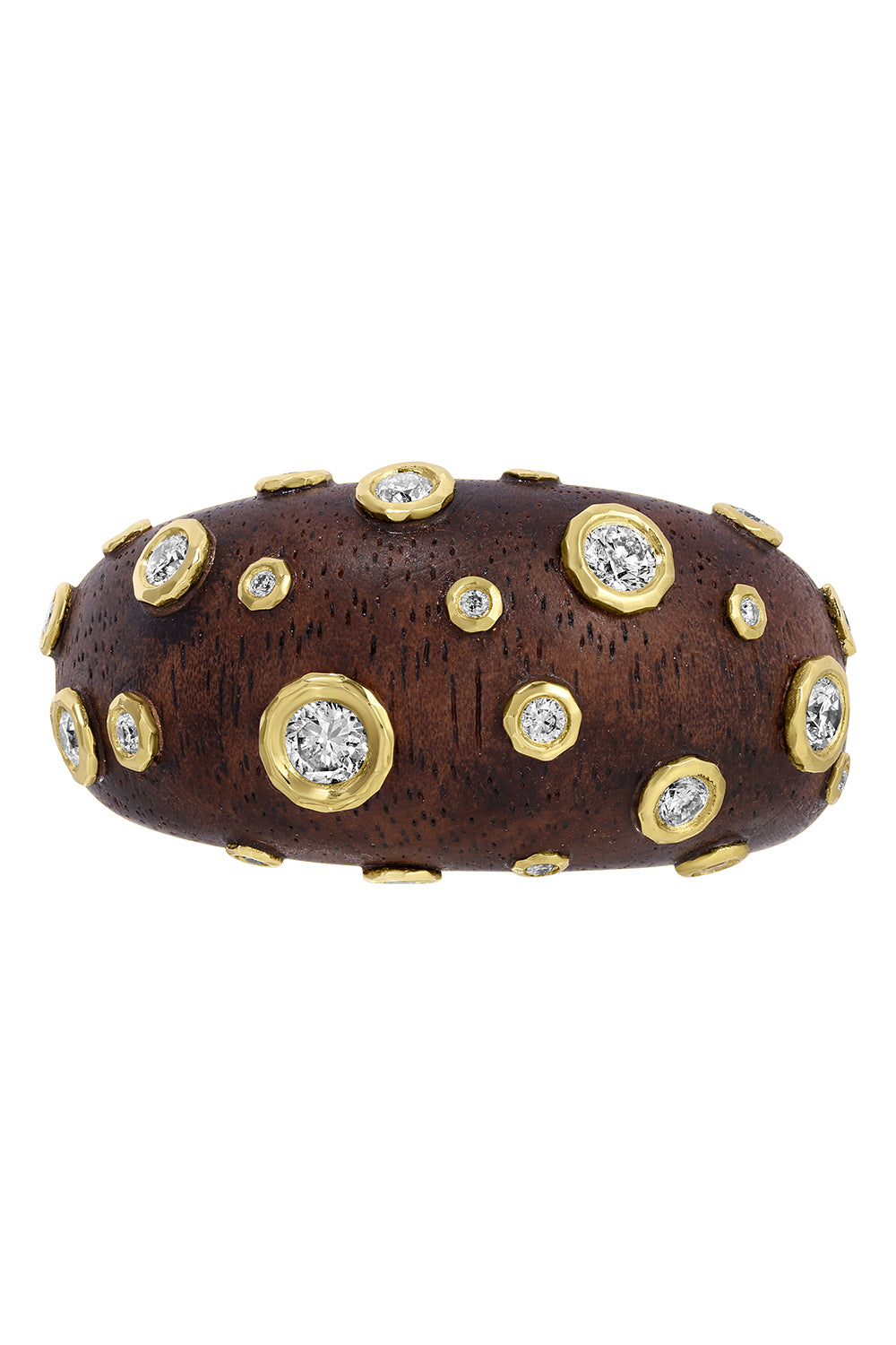 Diamond Wood Dome Tribute Ring
