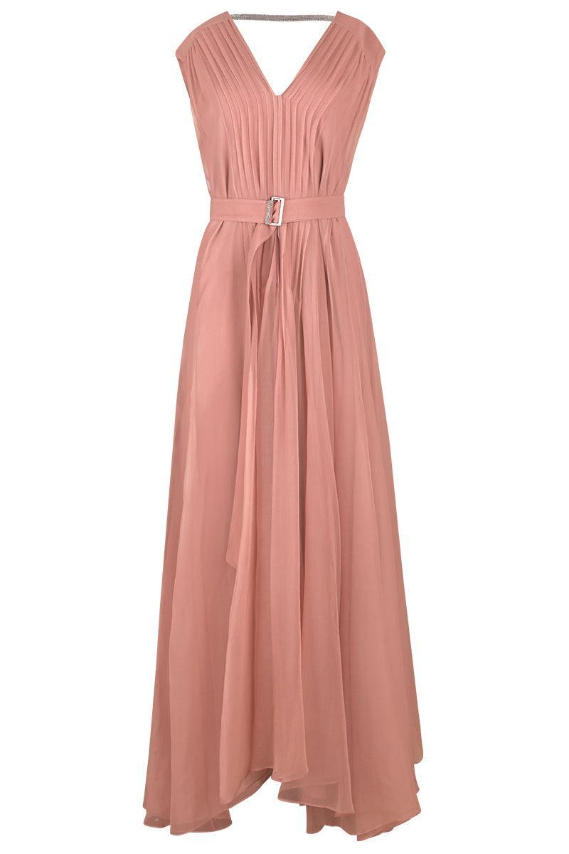 Volume Dress - Ash Rose-PINK-XS-CLOTHINGDRESSCASUAL-BRUNELLO CUCINELLI