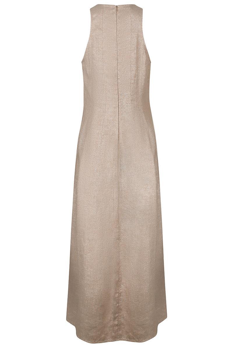 Lurex Corset Dress-PINK-S-CLOTHINGDRESSCASUAL-BRUNELLO CUCINELLI