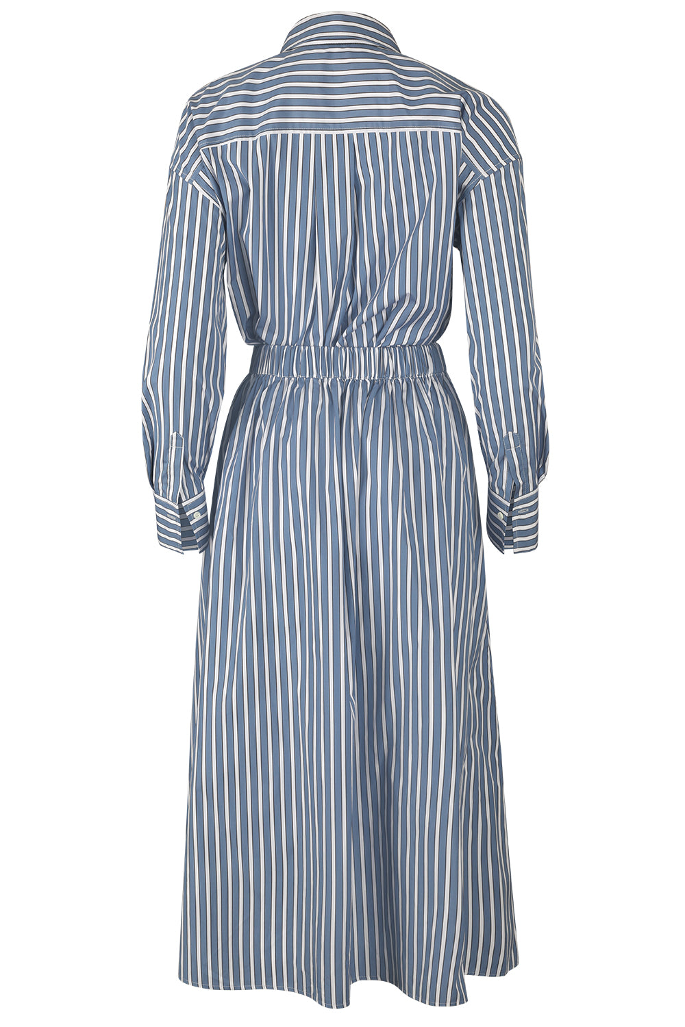 Wide Stripe Skirt Overlay Shirt Dress