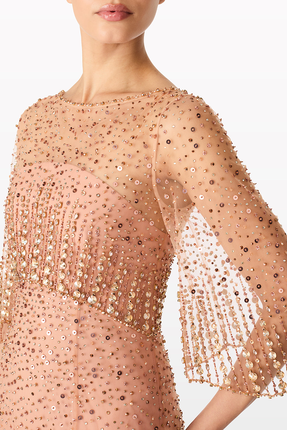 Kiya Beaded Crystal Gown