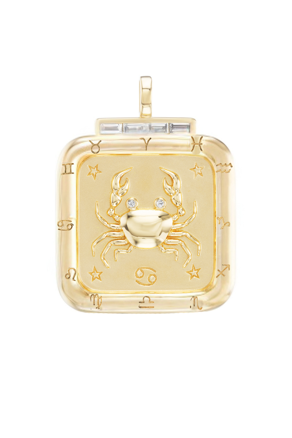 Diamond Cancer Zodiac Pendant-YELLOW GOLD-JEWELRYFINE JEWELPENDANT-SORELLINA
