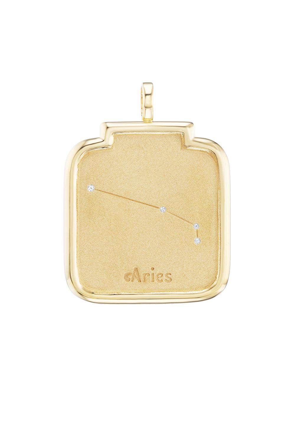 Diamond Aries Zodiac Pendant-YELLOW GOLD-JEWELRYFINE JEWELPENDANT-SORELLINA