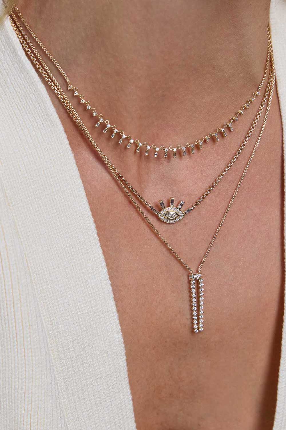 Diamond Eye Halo Necklace