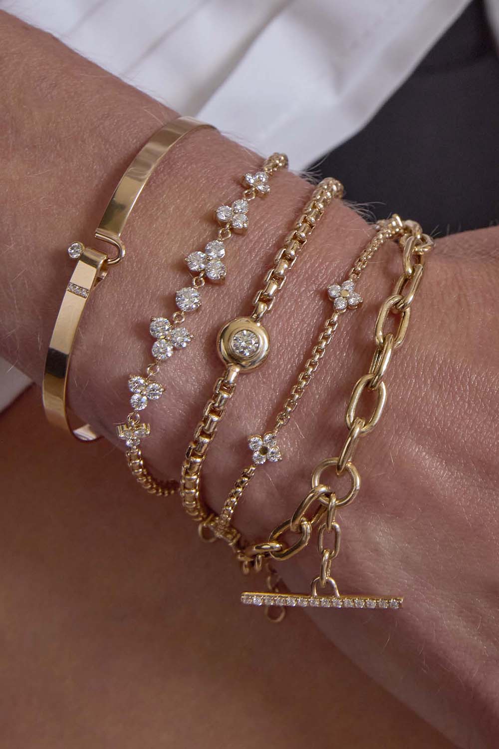 Diamond Box Chain Bracelet