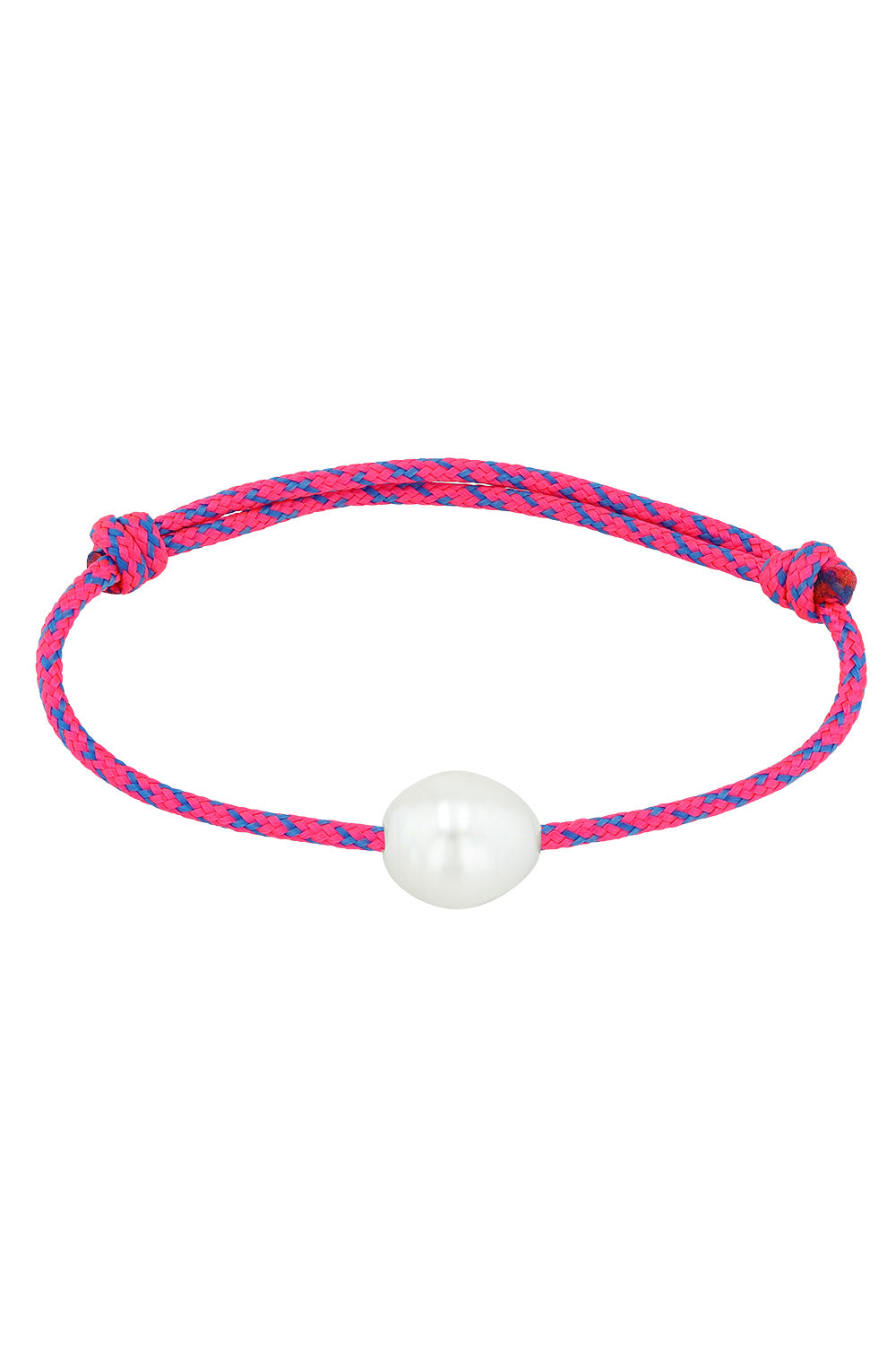 Pearl Pink Blue Cord Bracelet