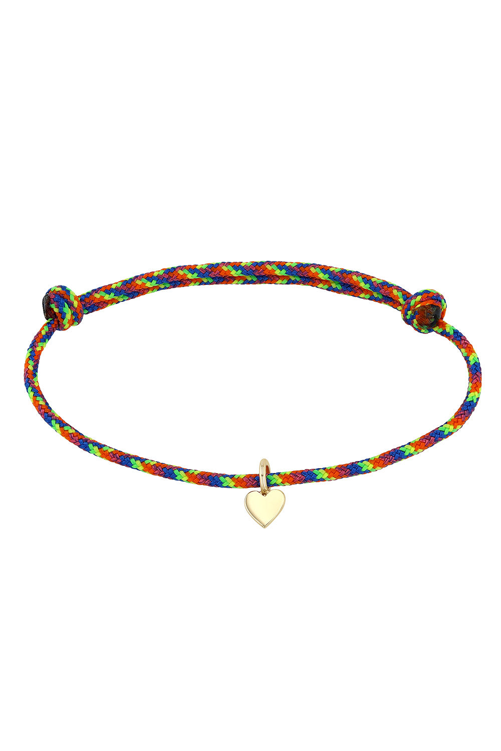 Heart Rainbow Cord Charm Bracelet